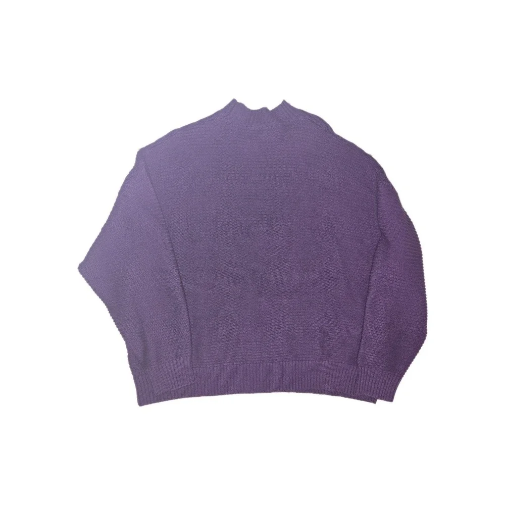 Eloquii Ribbed Sweater 14-16 Large Purple chunky  V Neck sweater  Plus Size - Picture 2 of 6